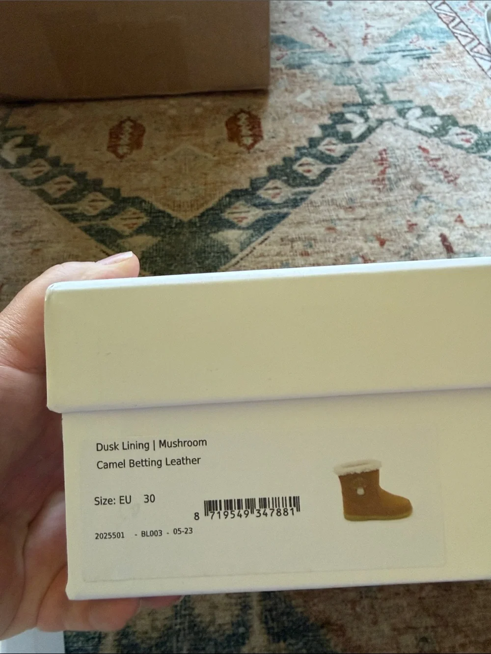New In Box Toddler Donsje DUSK LINING Mushroom $179 Size 30 Euro, Size 12